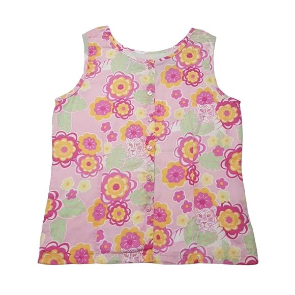 Rugged Bear two-piece cotton floral tiger sleeveless blouse gathered skirt set - Picture 3 of 8